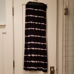 Kensie Tie Dye Black White Maxi Skirt XS